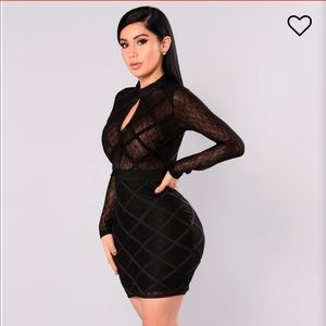 Fashion nova Karinna bandage black dress size Xs